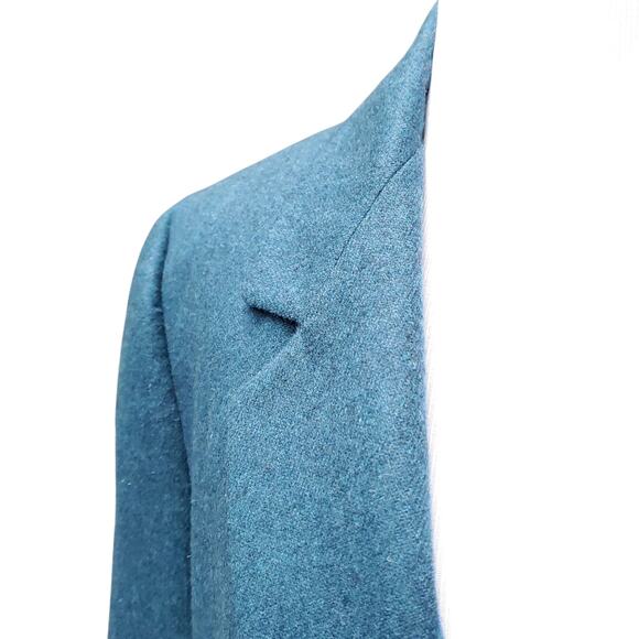 Vintage John Meyer Wool Poly Career Blazer Jacket Blue Teal Sz 14 - Picture 3 of 16